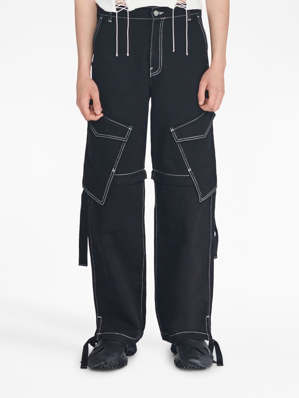 logo-patch detachable-leg jeans - 7