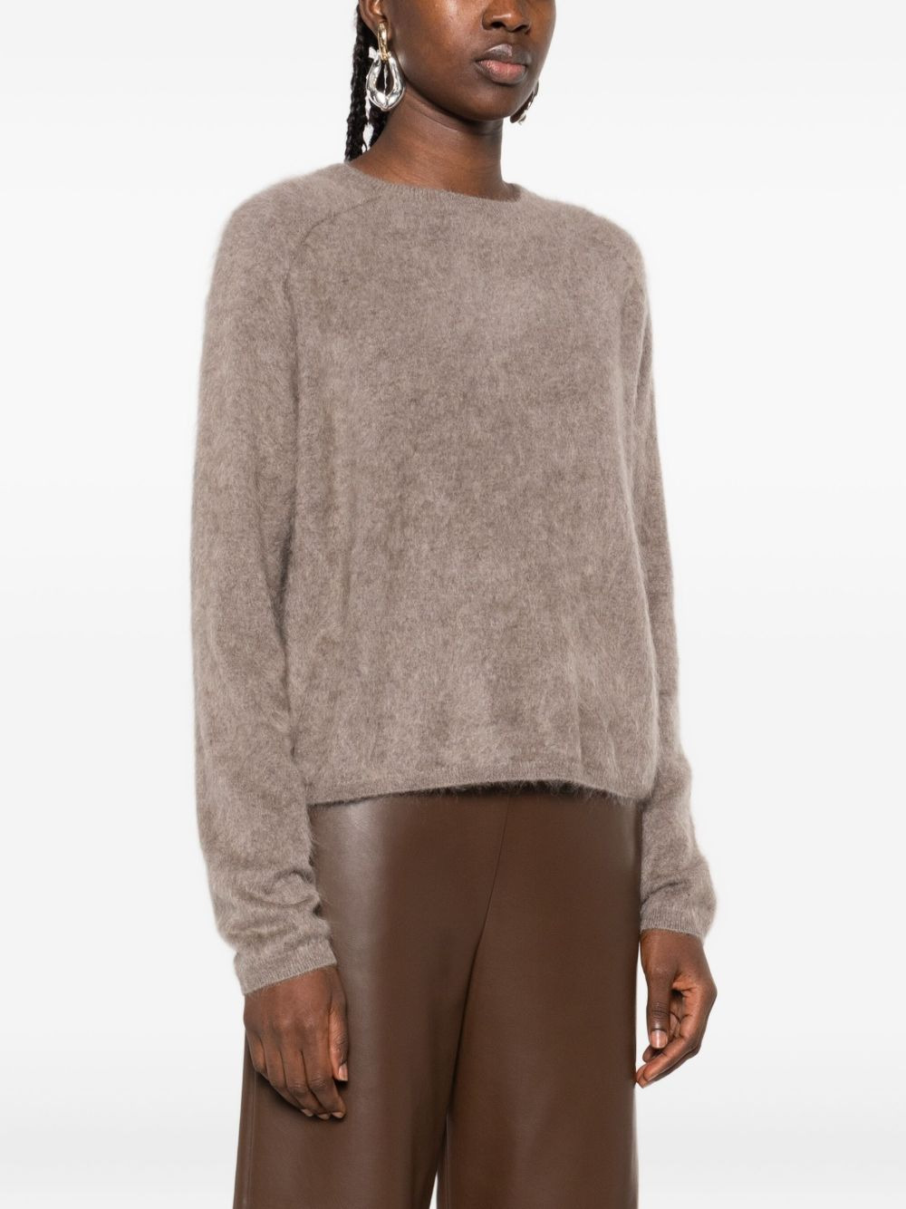 round-neck cashmere sweater - 3