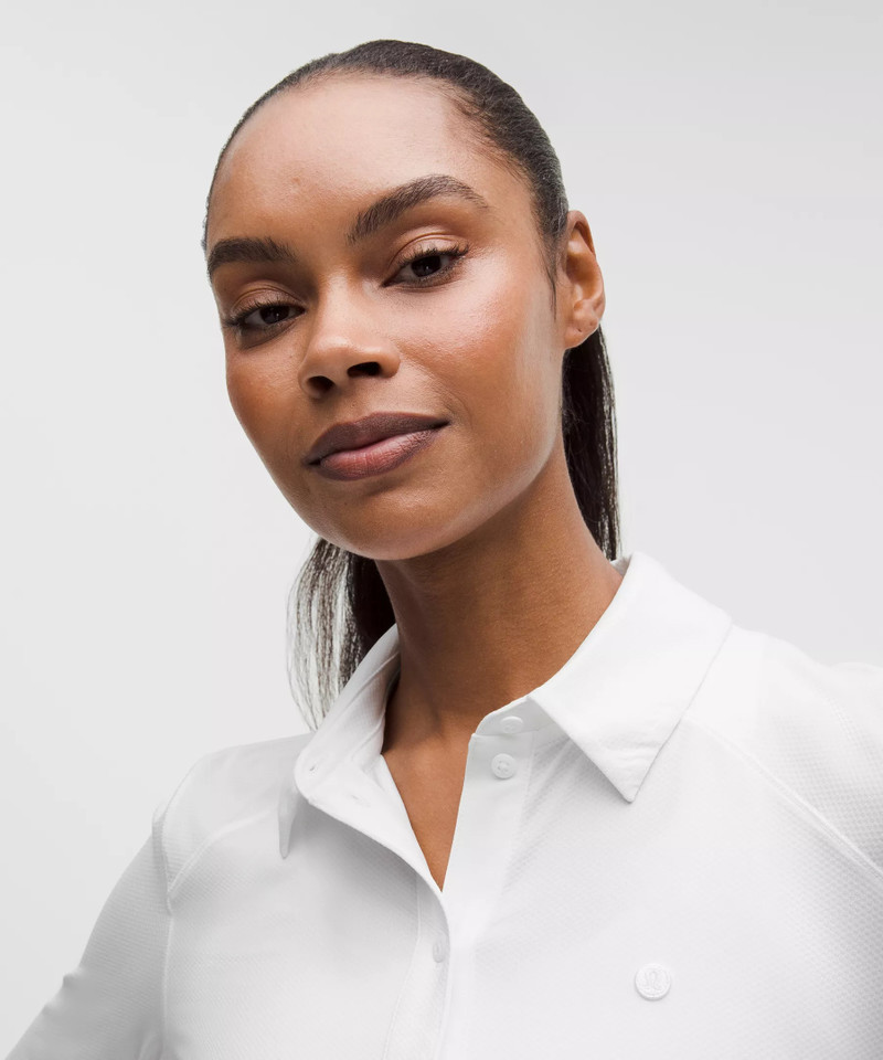 Quick-Dry Long-Sleeve Polo Shirt *Straight Hem 4