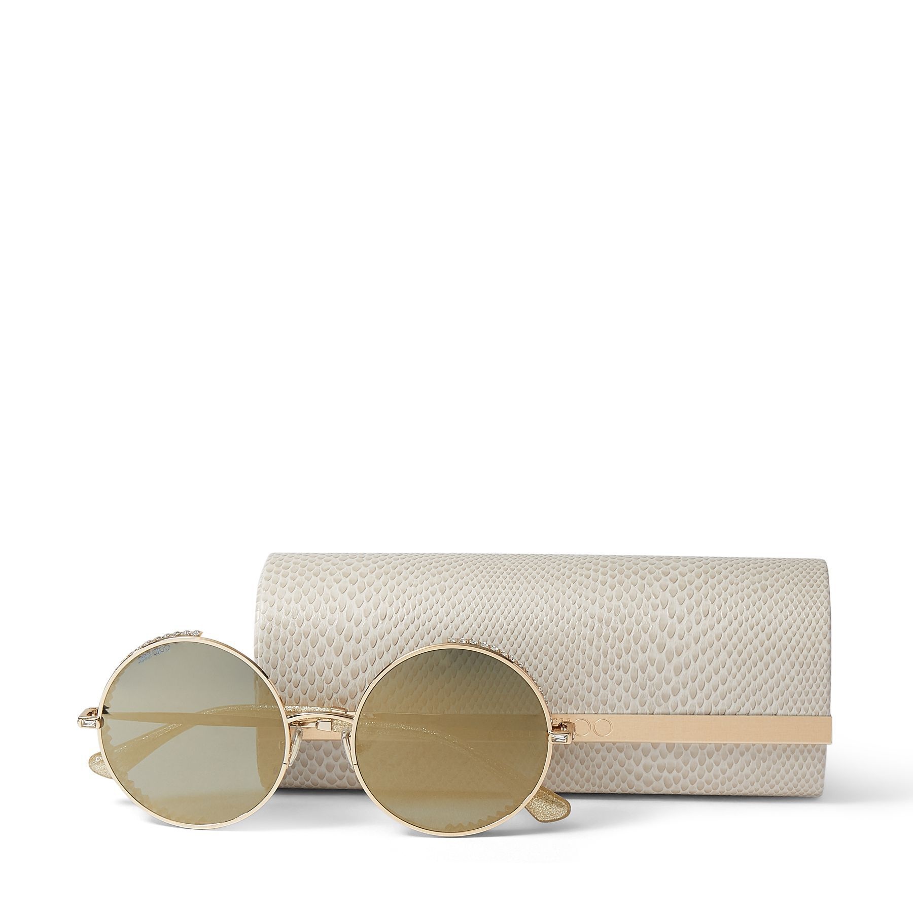 Goldy
Gold Round-Frame Sunglasses with black Swarovski Crystal Embellishment - 4