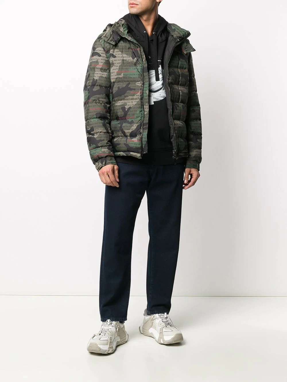 Poetry camouflage puffer jacket - 2