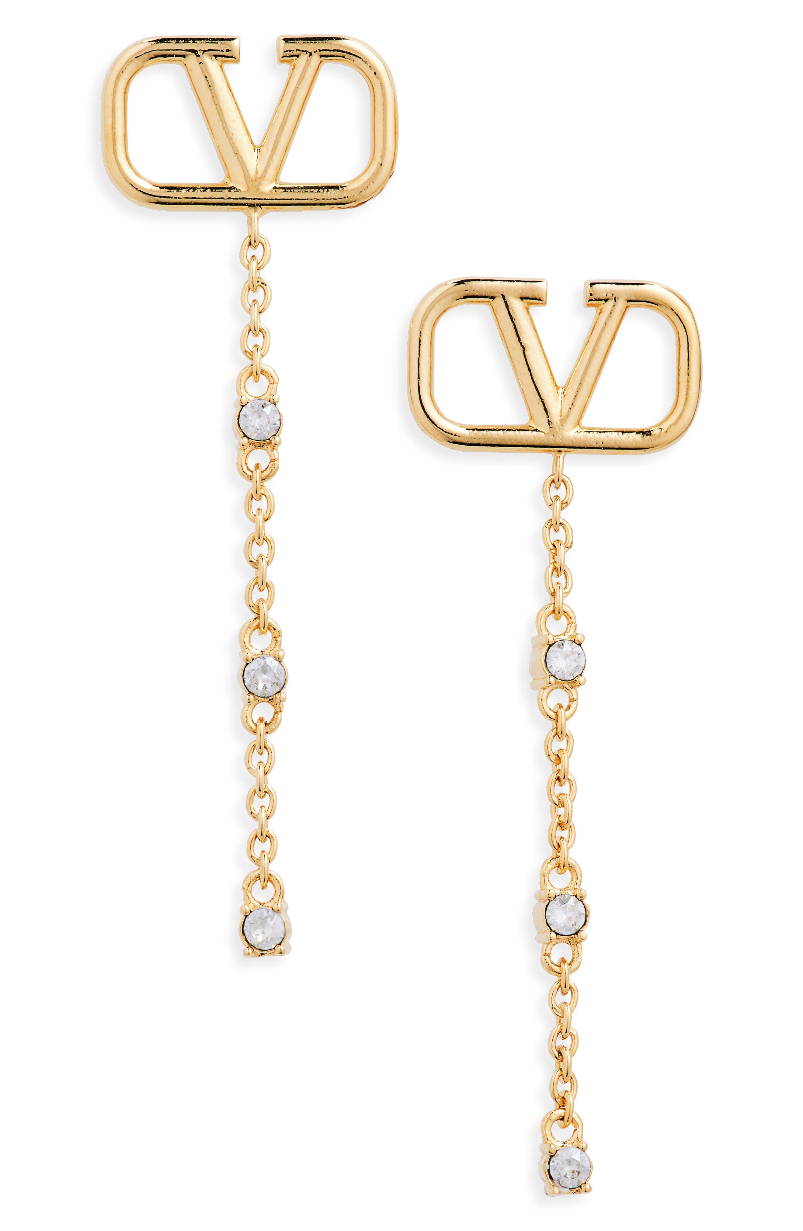 Mini VLOGO Crystal Drop Earrings - 1