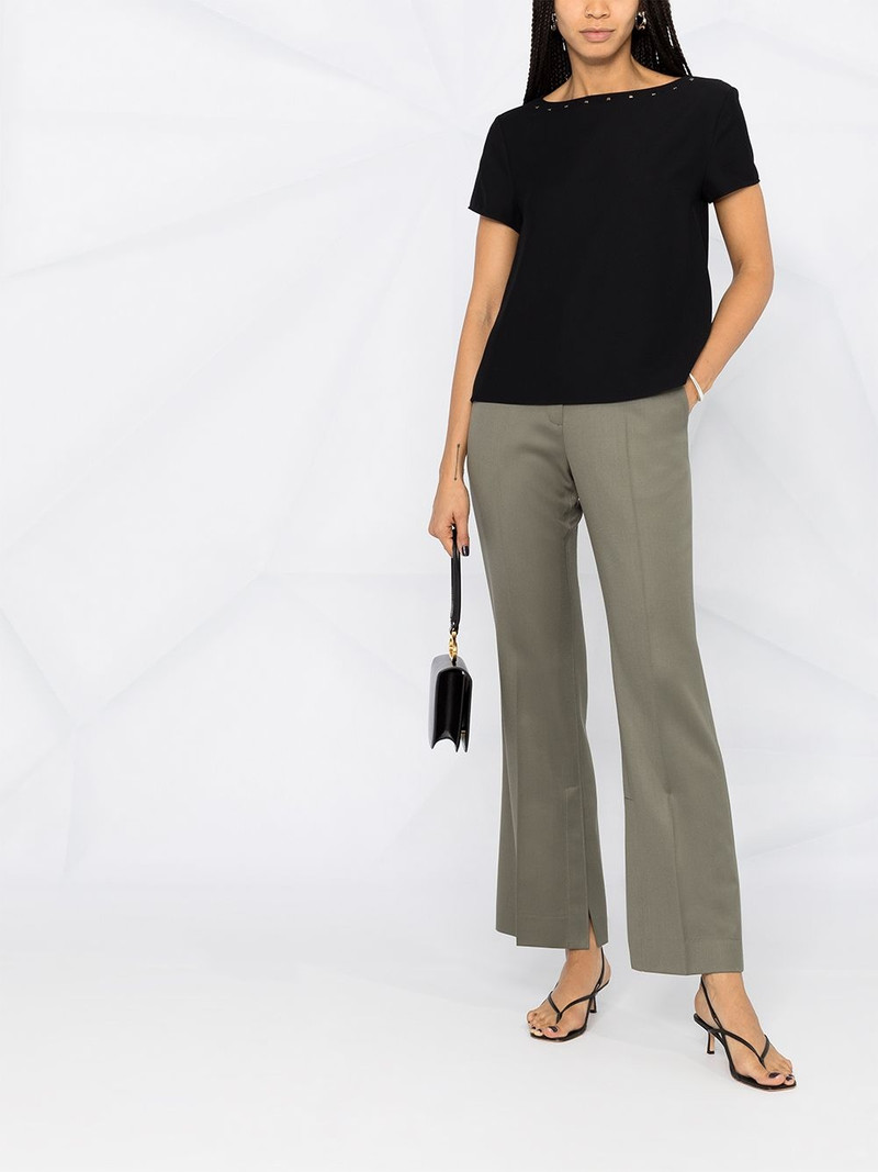 EMPORIO ARMANI studded boat neck T-shirt outlook