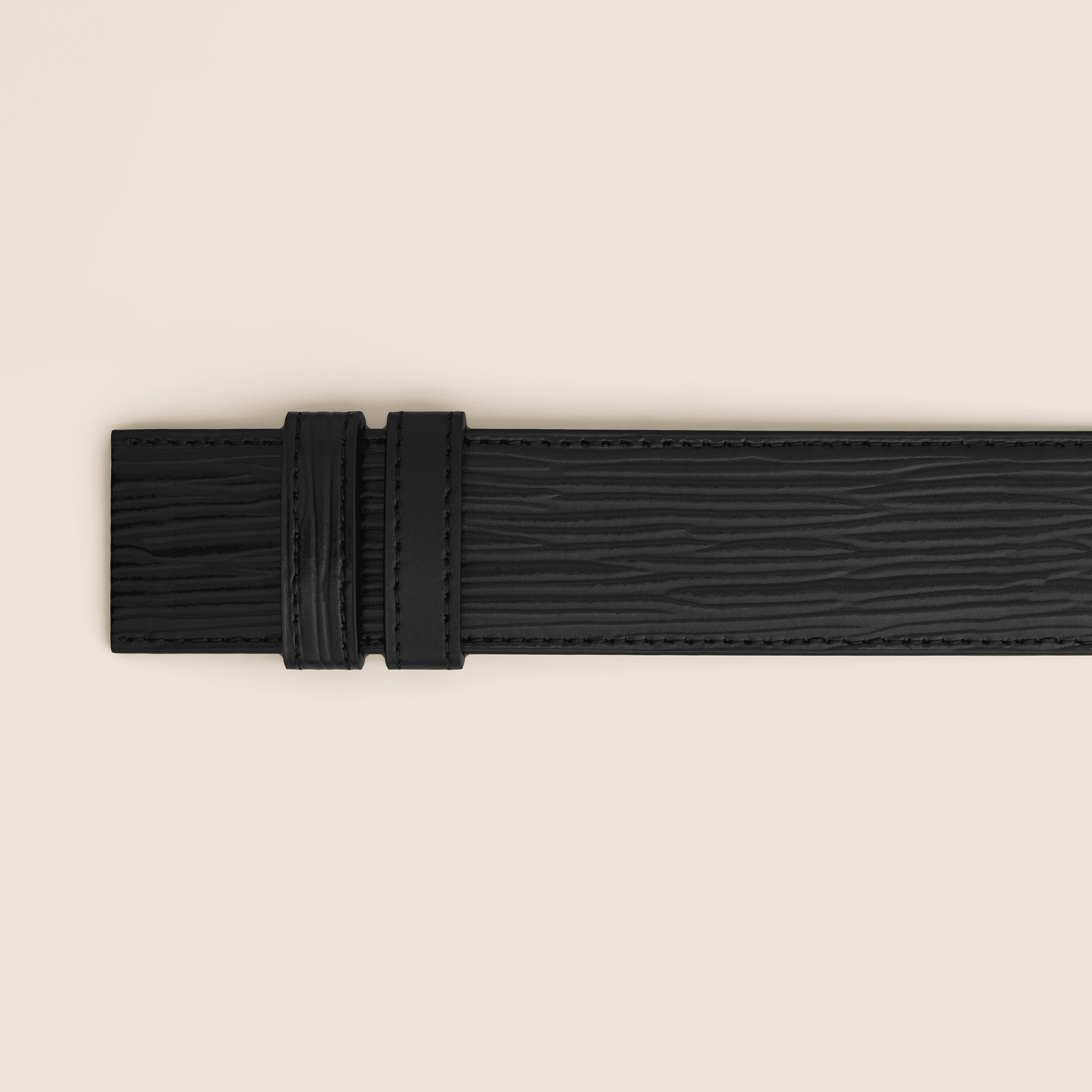 BLACK PRINTED WITH BARK TREE MOTIF AND PLAIN 35MM REVERSIBLE LEATHER BELT - 3