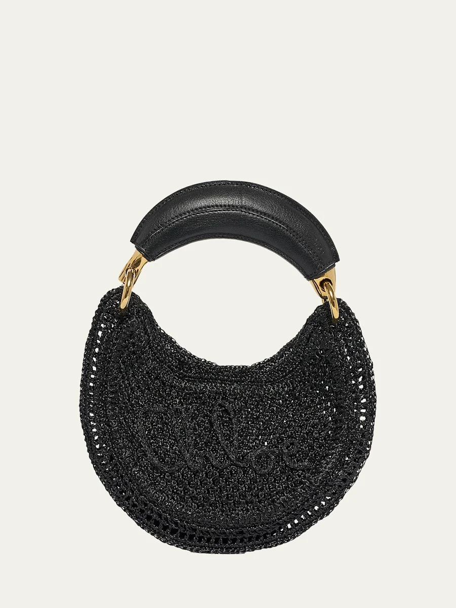 Summer Banana Mini Hobo Bag in Metallic Crochet - 1