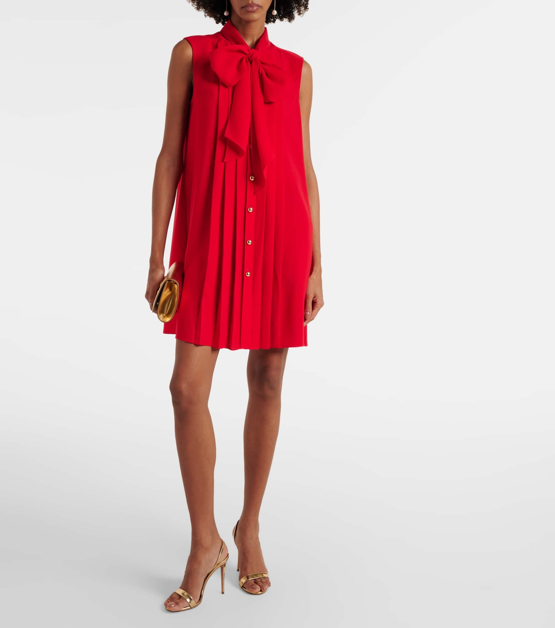 Tie-neck pleated minidress - 2