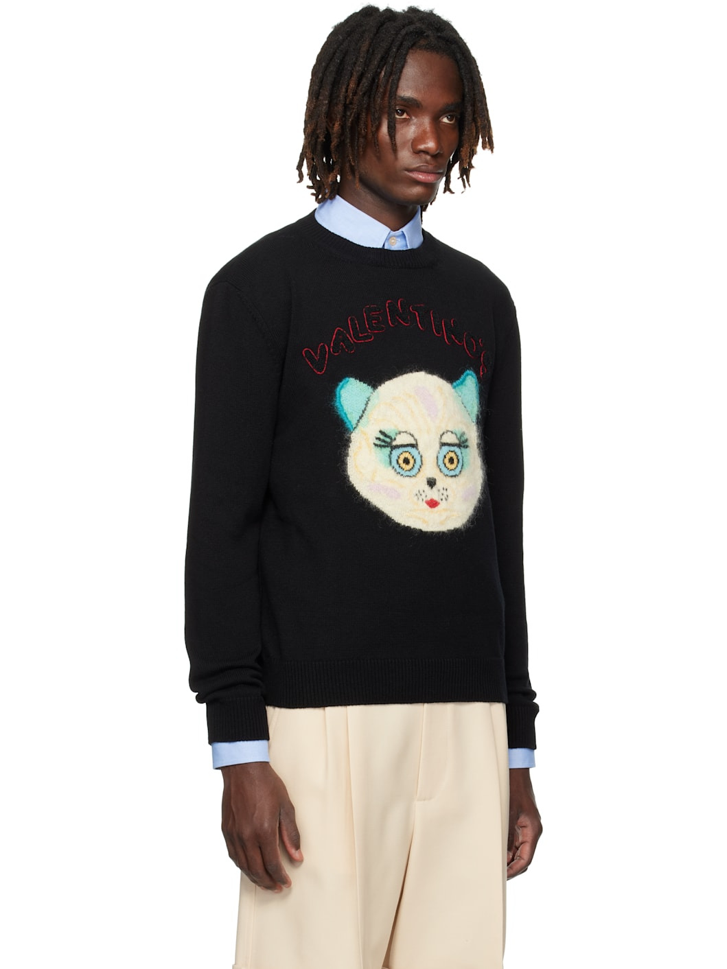 Black 'Le Chat De La Maison' Patch Sweater - 2