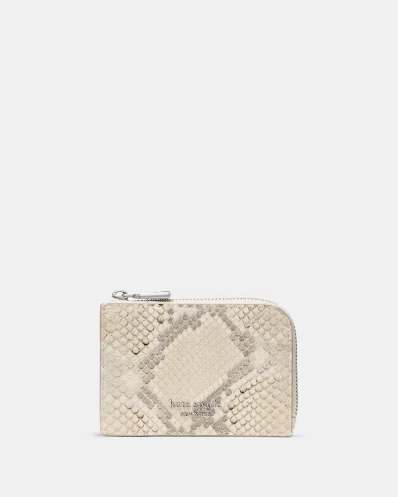 Snake Embossed Mini Zip Card Case 1