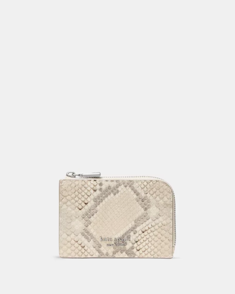 Snake Embossed Mini Zip Card Case - 1