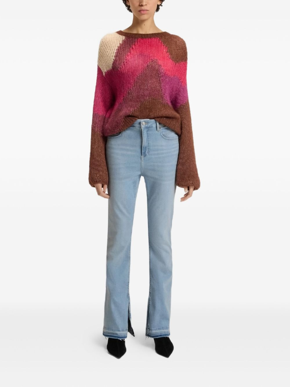 split-hem flared trousers - 2