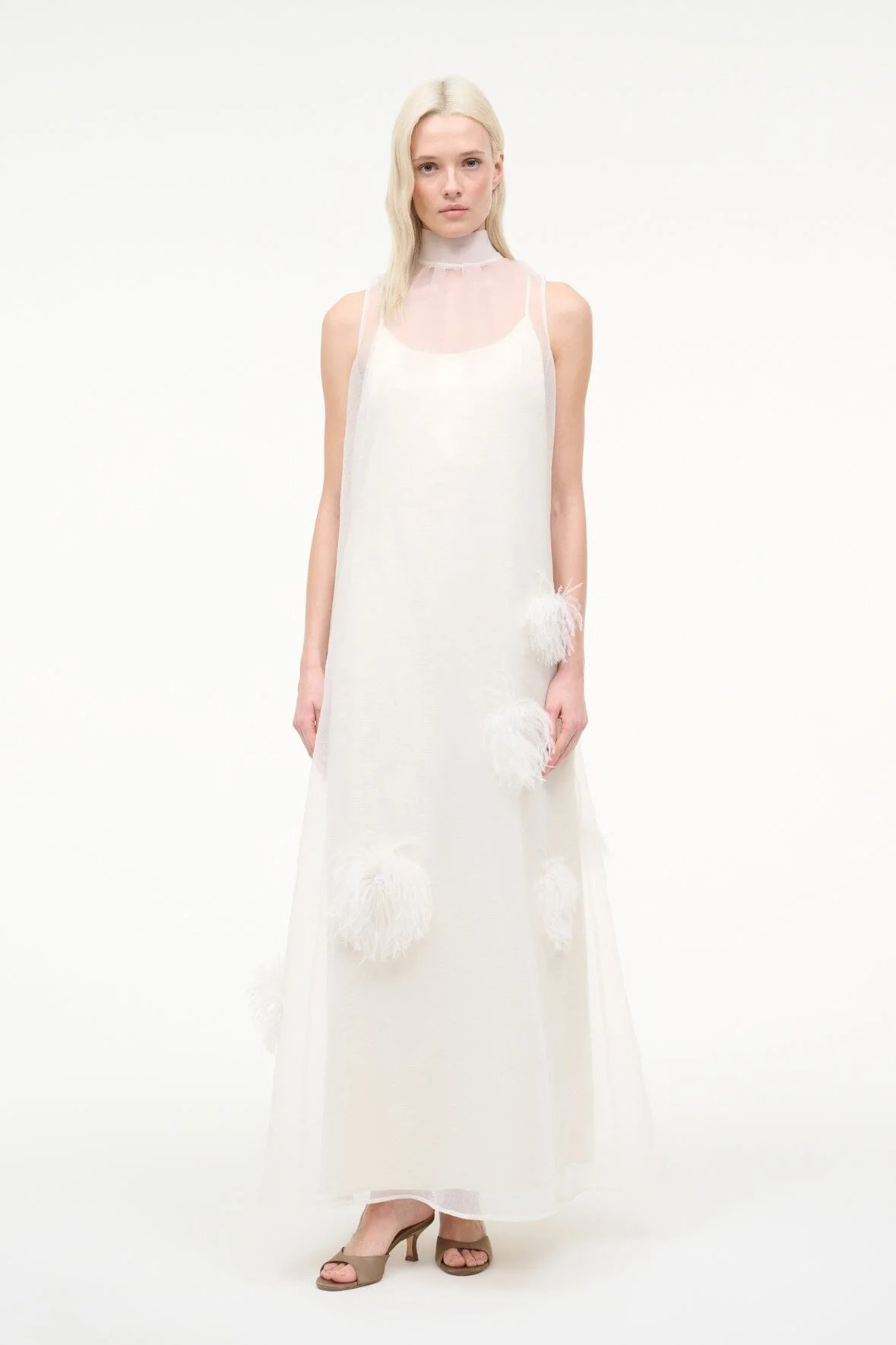 STAUD ALBEE DRESS WHITE - 1