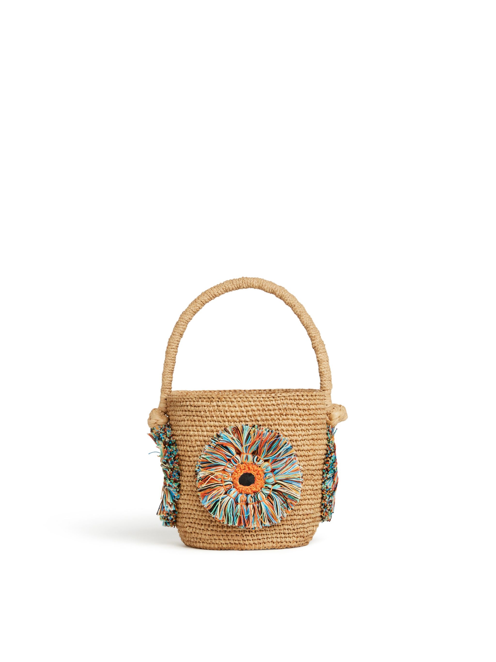 Raffia Mirror Mini Bucket Bag - 1