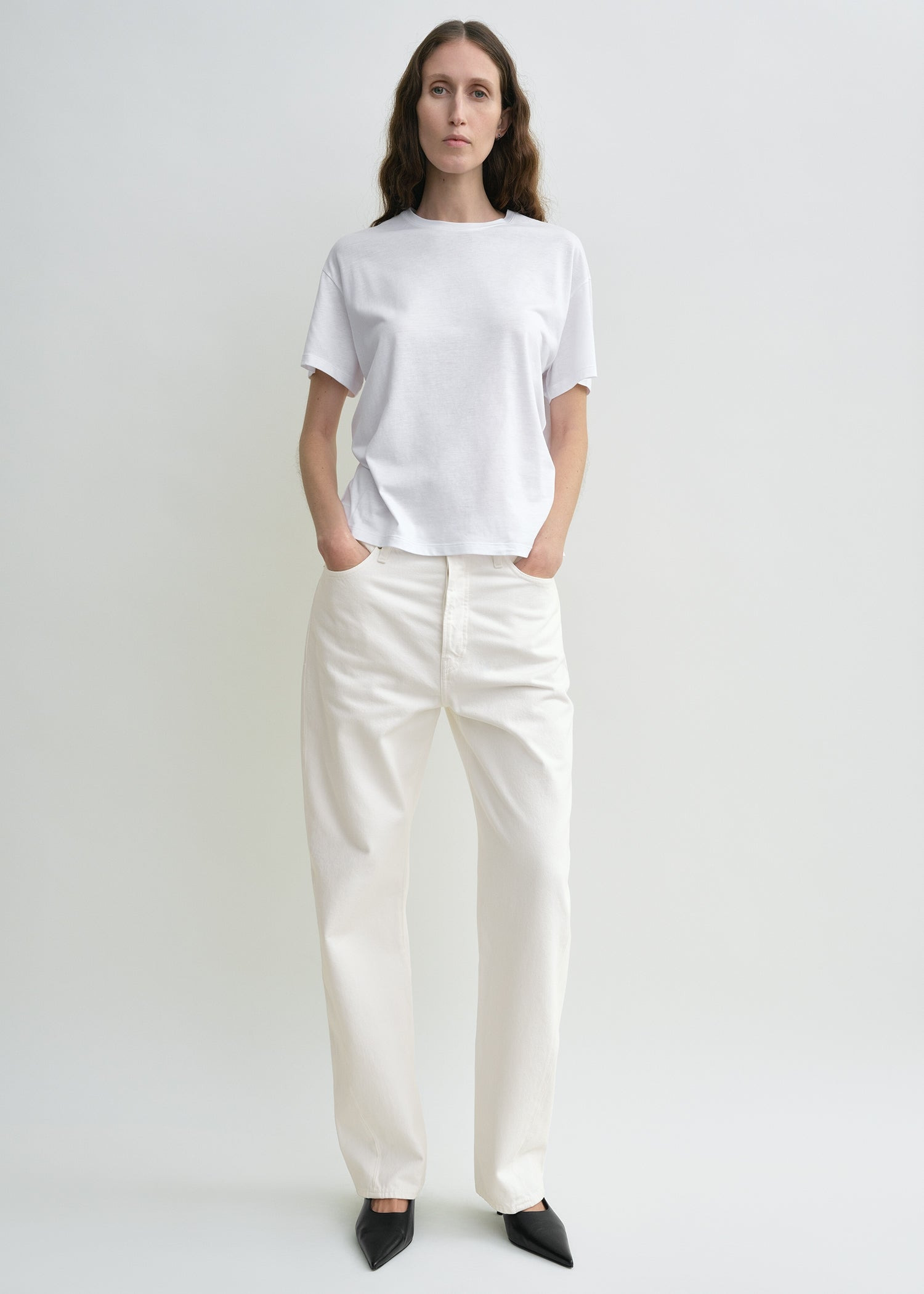 Twisted seam denim full length off-white - 2