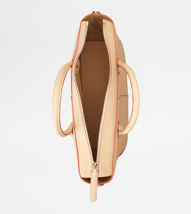 TOD'S DI BAG TRAVEL BAG IN LEATHER - BEIGE 4