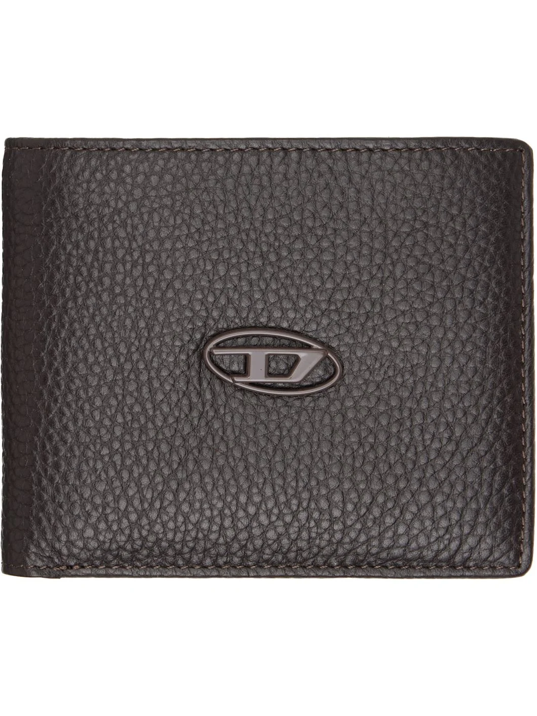 Black Bi-Fold Grainy Leather Wallet - 1