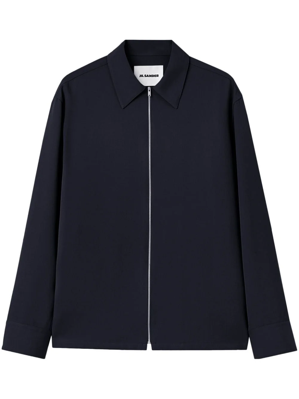zip-up wool shirt - 1
