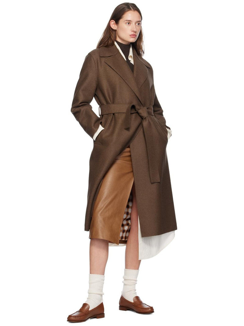 Harris Wharf London Brown Belted Long Coat outlook