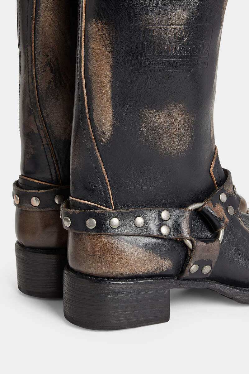 HARLEY DISTRESSED BIKER BOOTS - 4