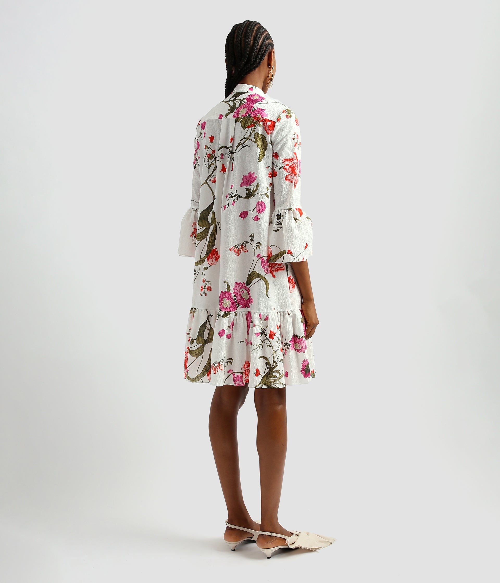 SHIRT DRESS WITH TIERED HEM - 3