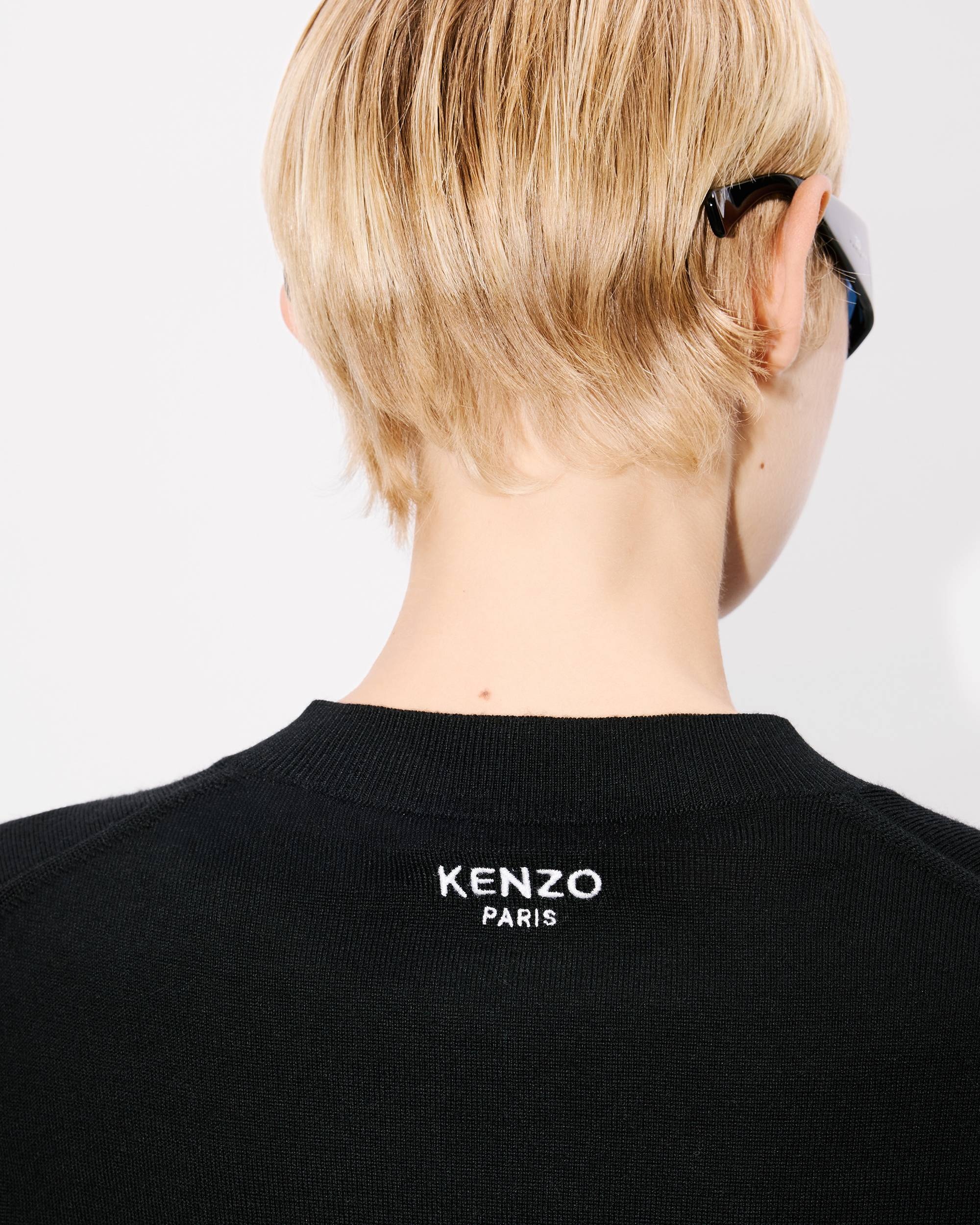 'KENZO Pop' embroidered crewneck cardigan in merino wool - 7