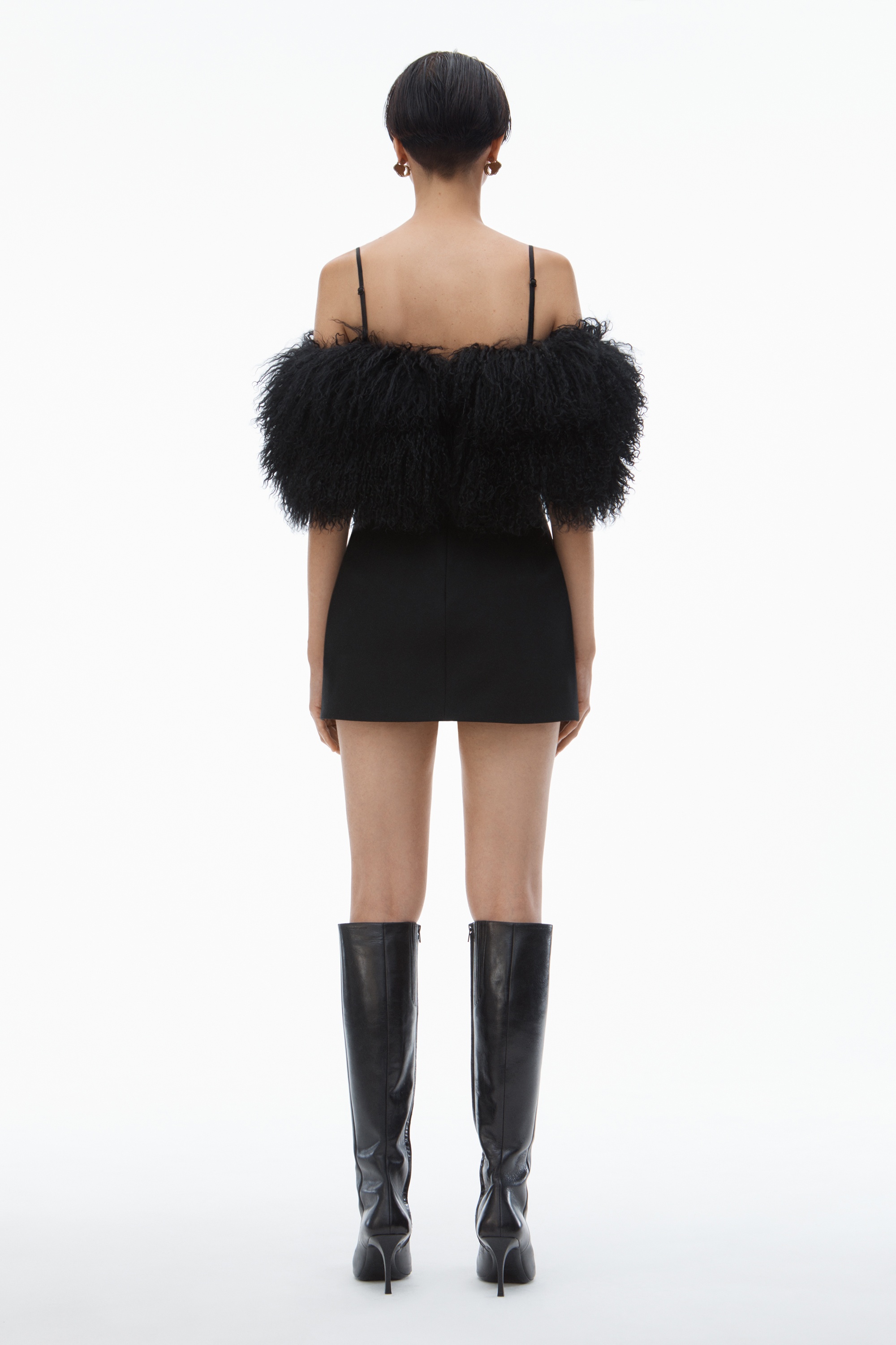 Minidress with Detachable Mongolian Lamb Shearling - 5