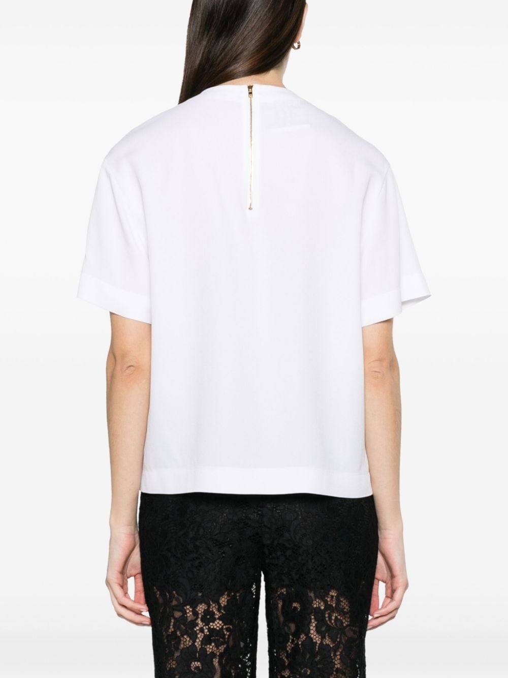 painting-print crepe blouse - 4