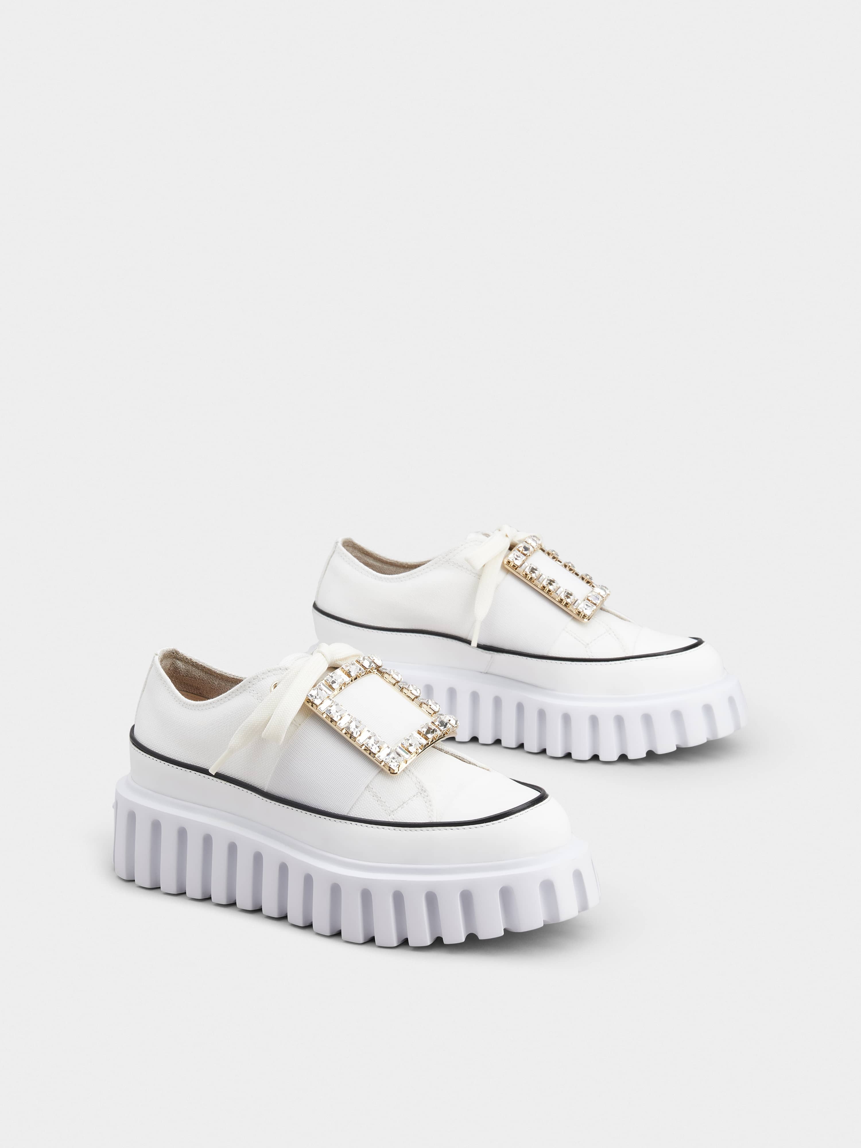 Viv' Go-Thick Strass Buckle Slip-on Sneakers in Canvas - 2