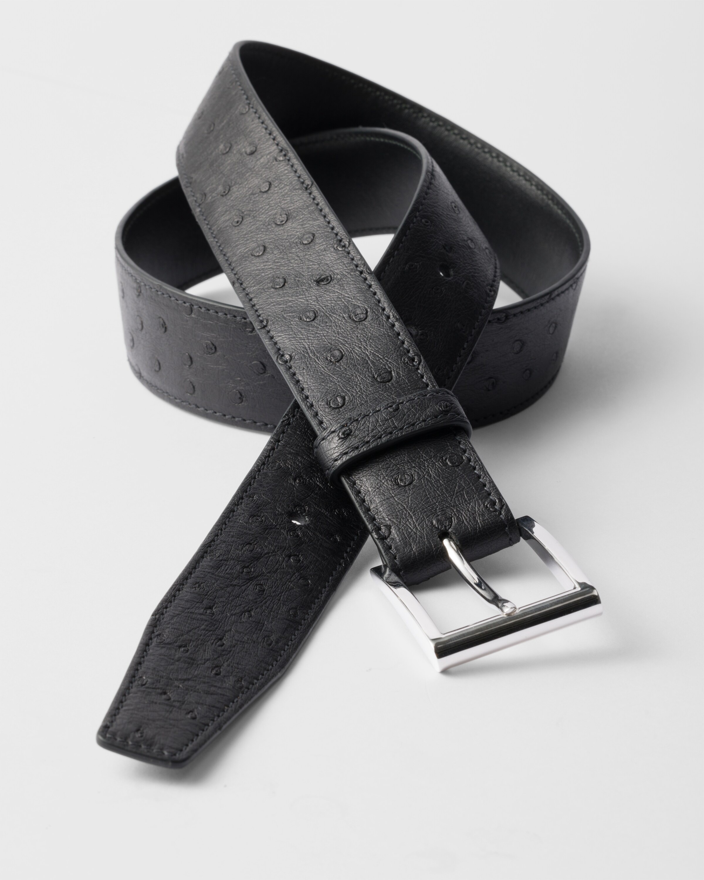 Ostrich leather belt strap - 2