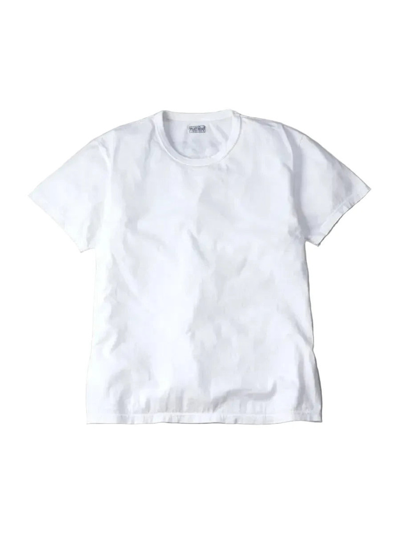 THE FLAT HEAD FN-THC-203 Three Needle Small Flying Wheel Tee White outlook