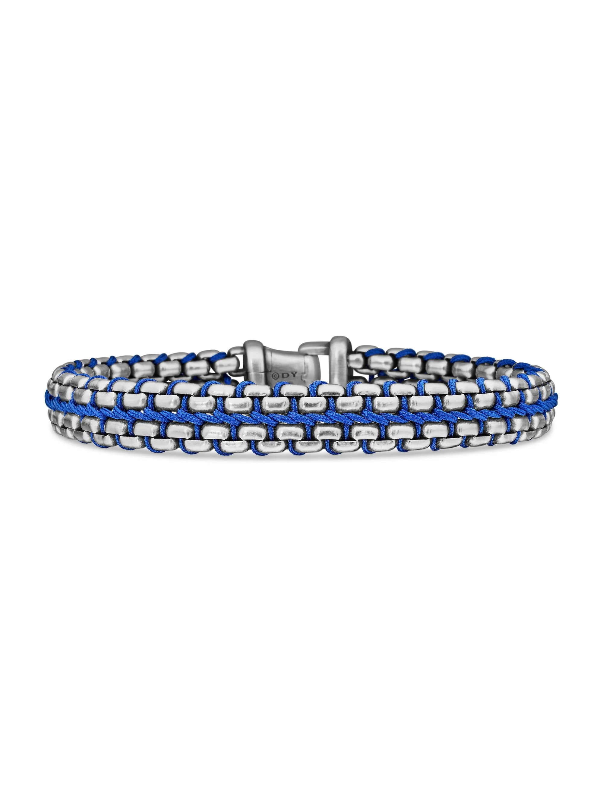 Men's Woven Box Chain Bracelet with Nylon - Blue - 1