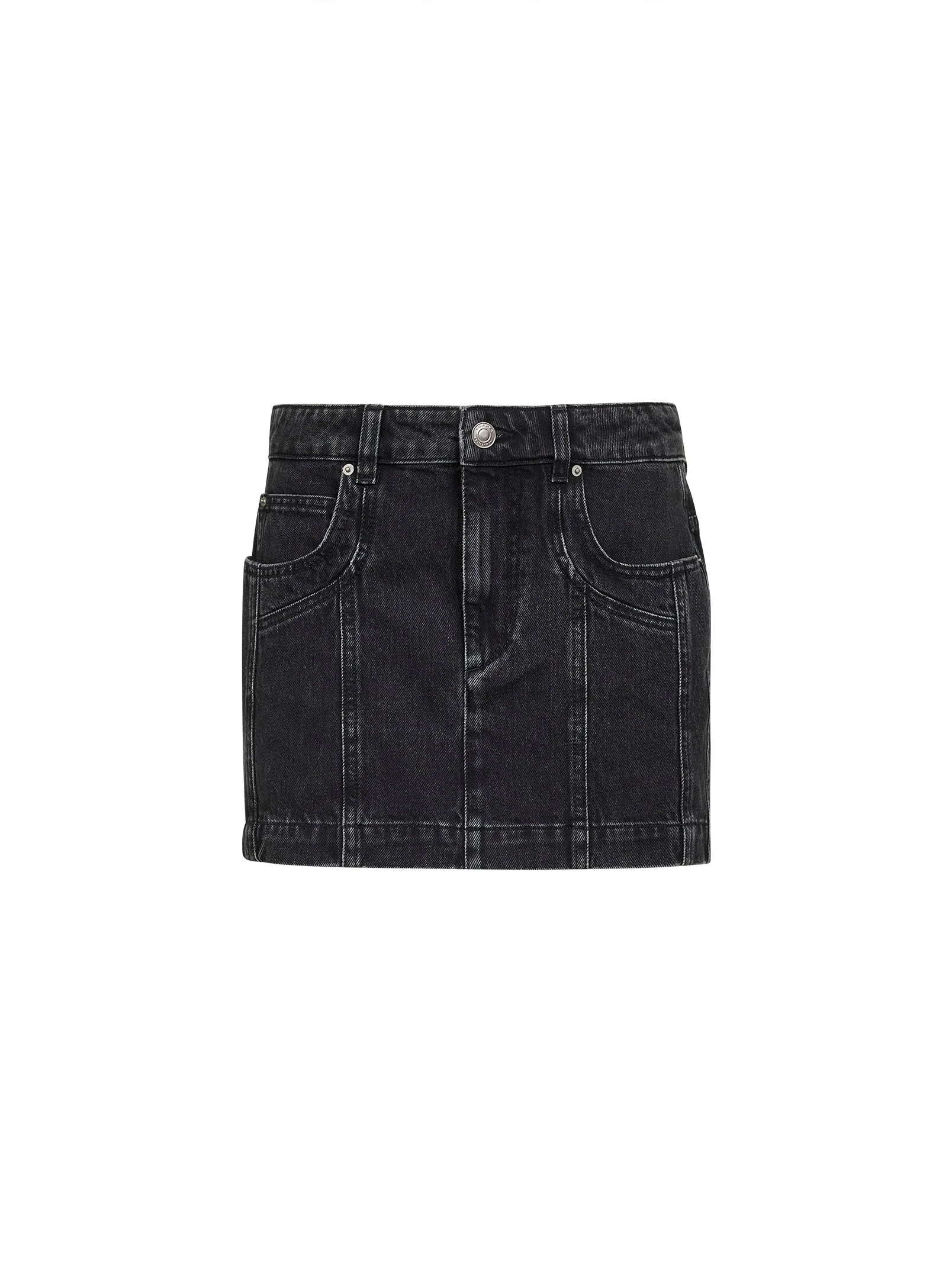 Marant Etoile Women Black Faded Denim Juana Mini Skirt - 1