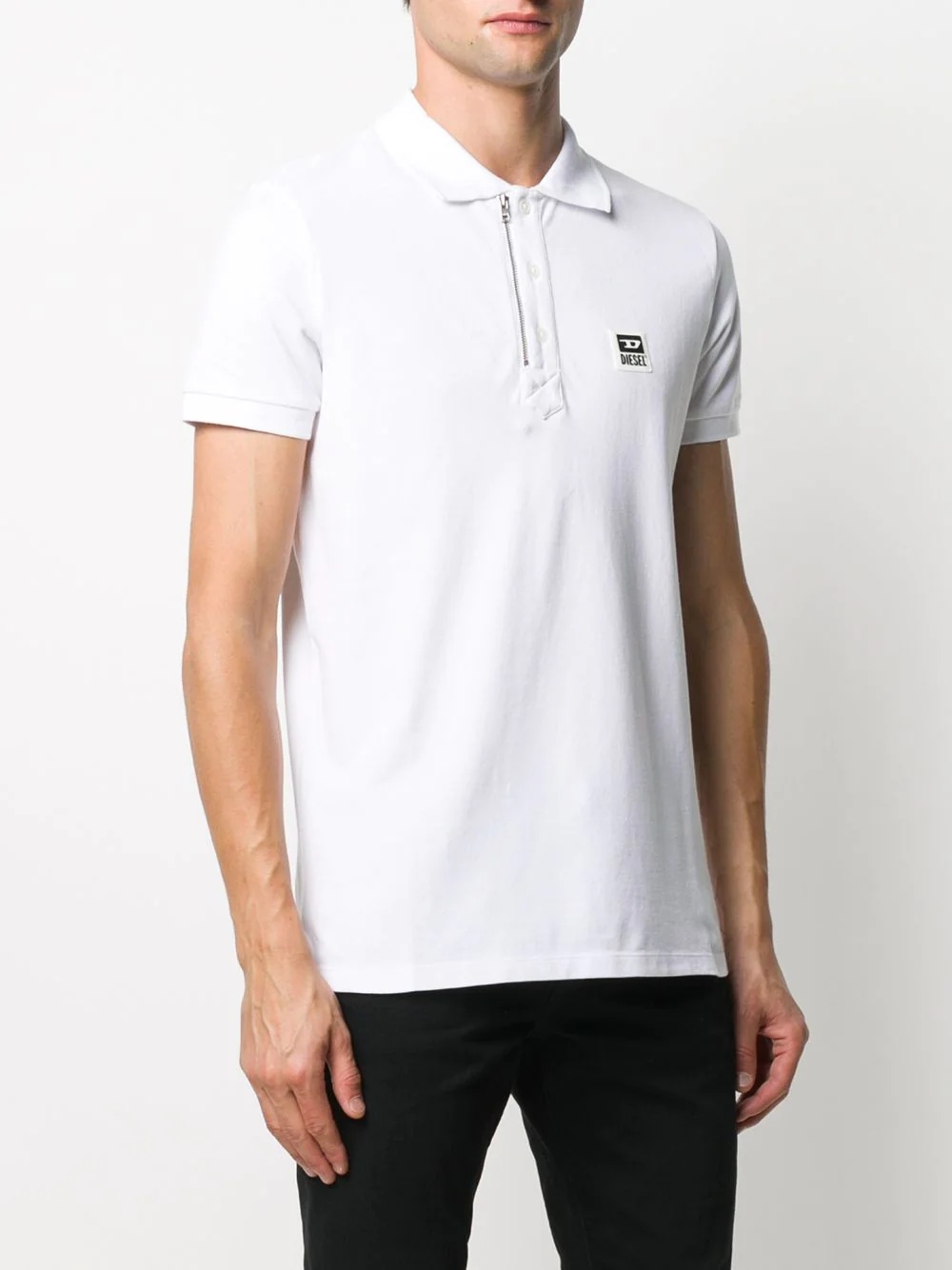 zipped collar polo shirt - 3