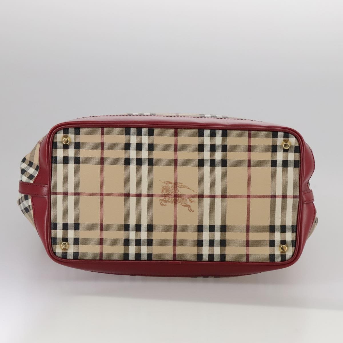 Burberry Nova Check Tote Bag Pvc Leather Beige - 5