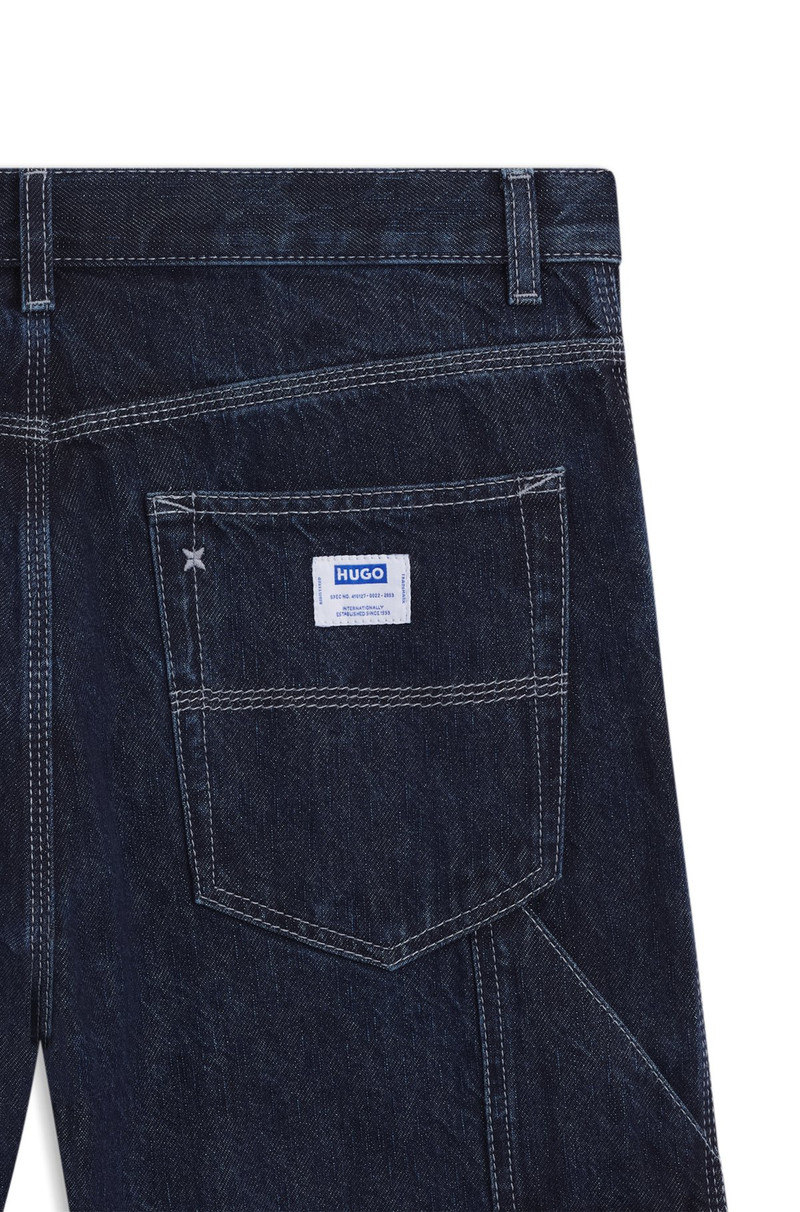 BAGGY-FIT JEANS IN DARK-BLUE DENIM 6