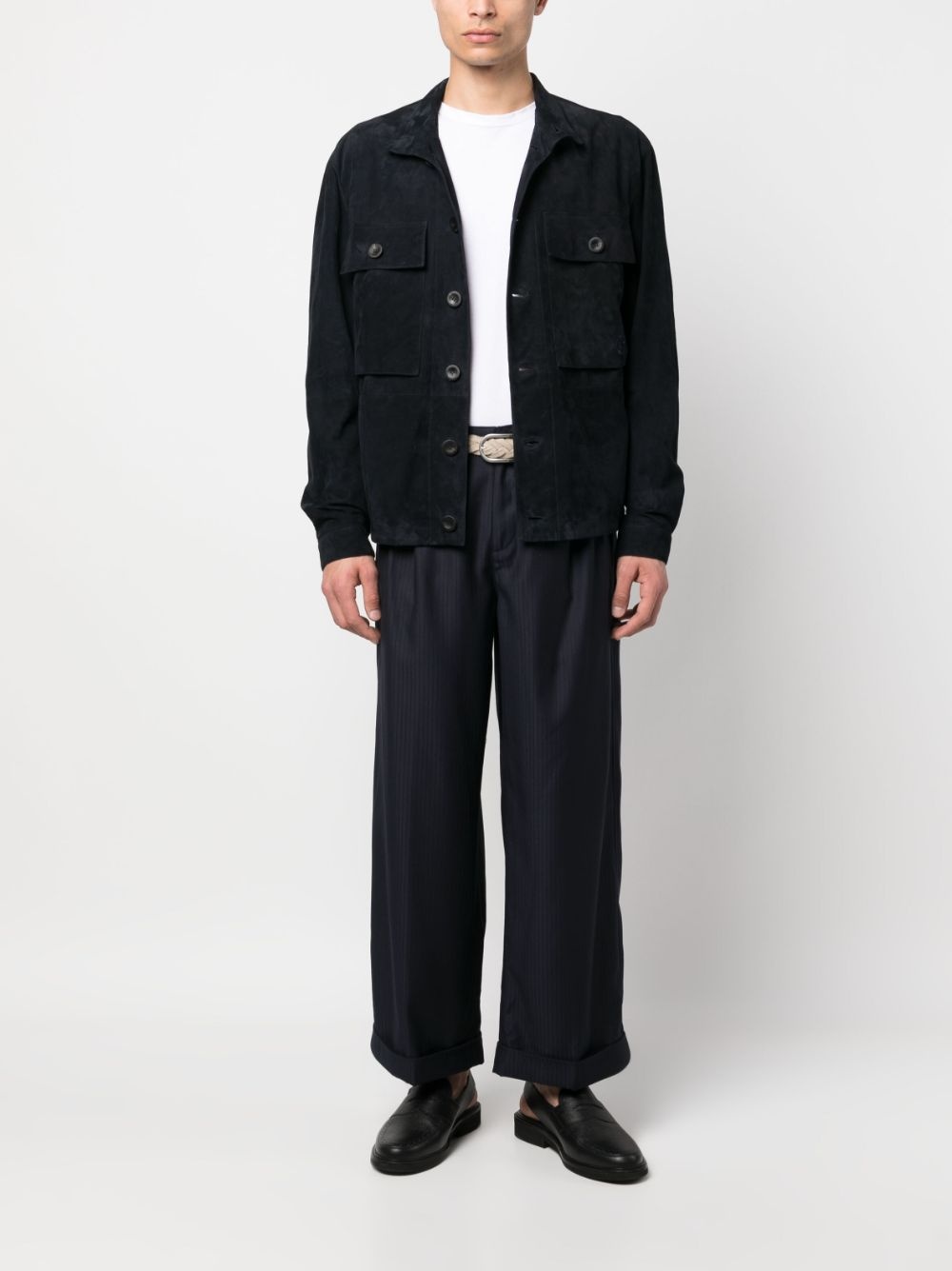 high-neck suede shirt jacket - 2