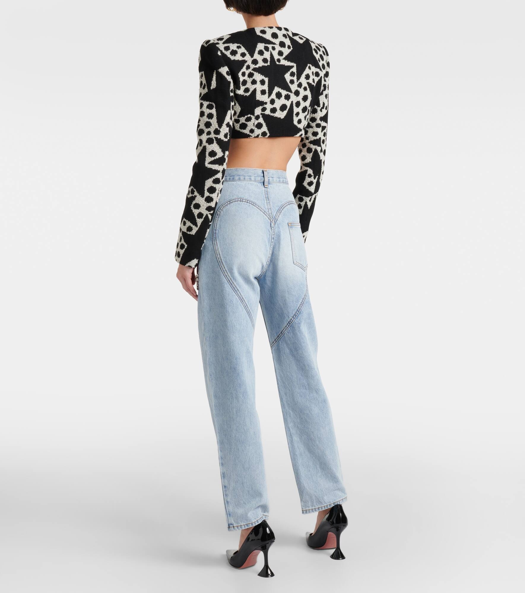 Crystal-embellished straight jeans - 3
