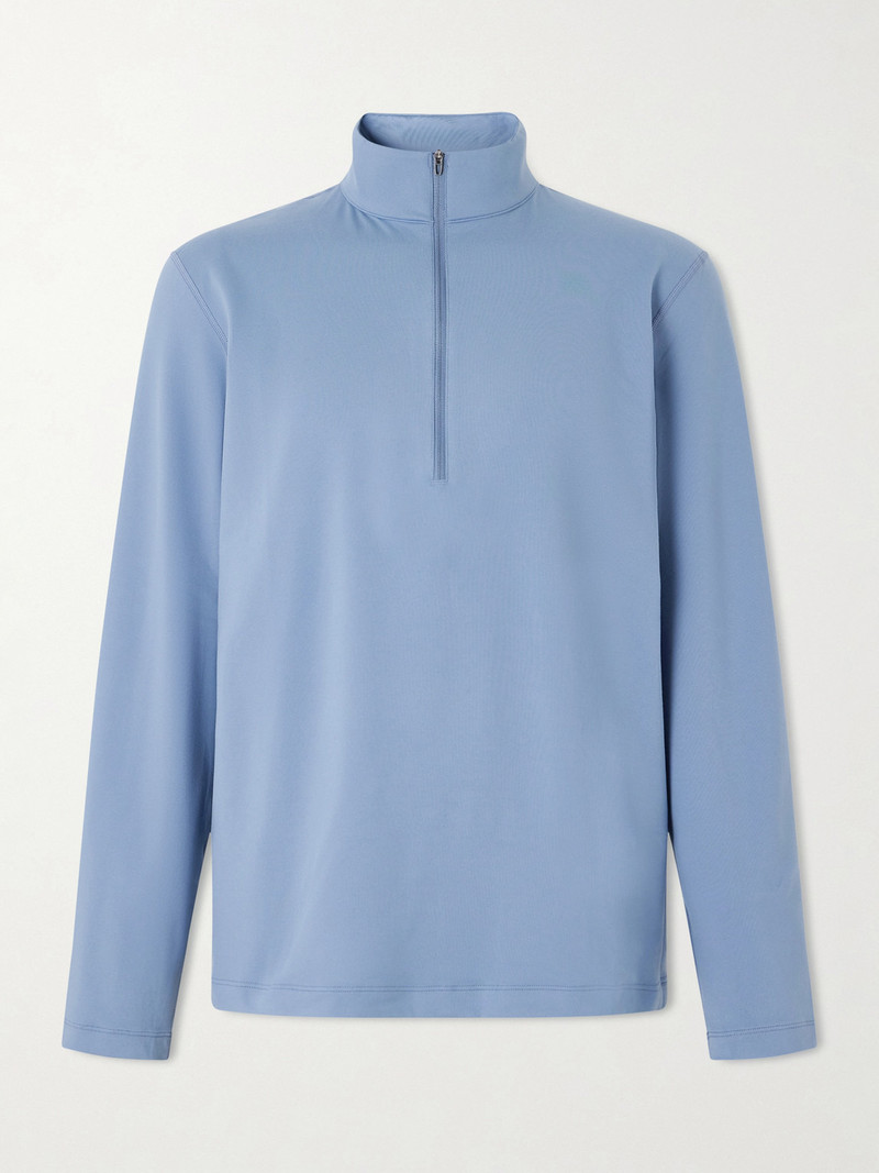 Slim-Fit Stretch Recycled-Jersey Half-Zip Top 1