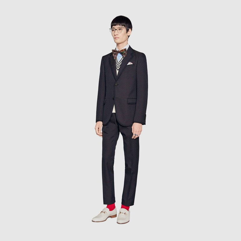 GUCCI V-neck wool knit with bee outlook