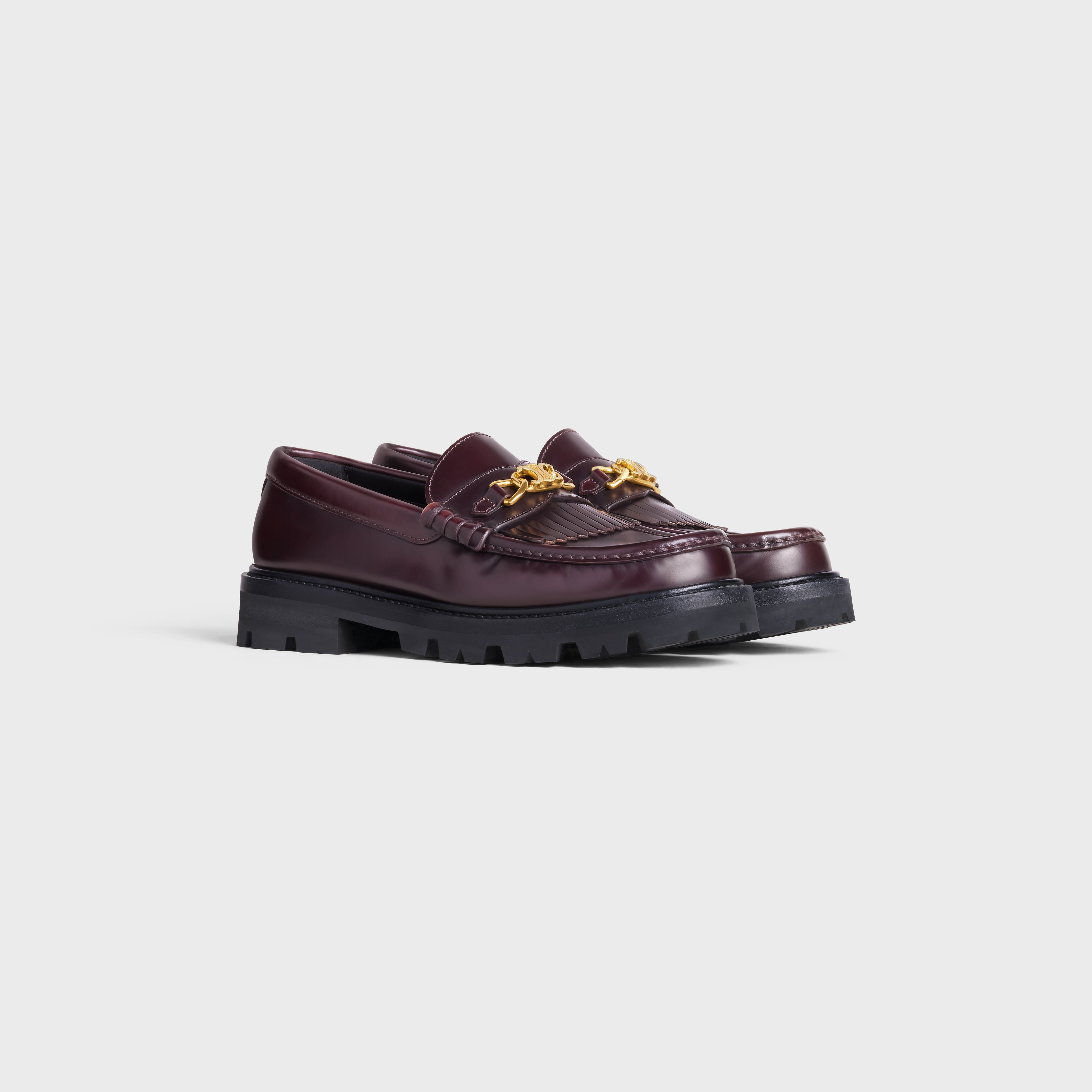 CELINE MARGARET LOAFER WITH TRIOMPHE CHAIN in POLISHED BULL - 2