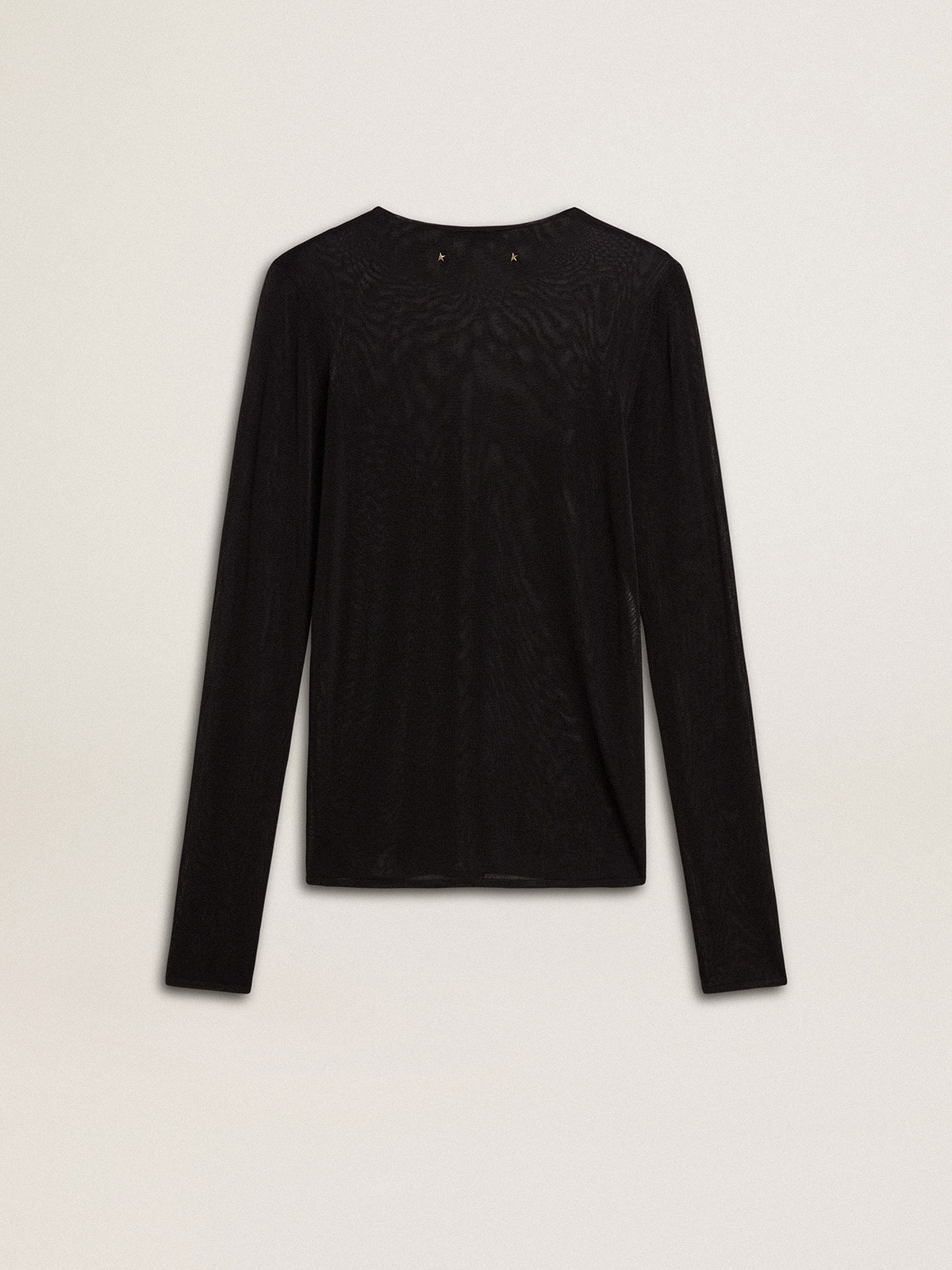 Women's black crew neck t-shirt - 5