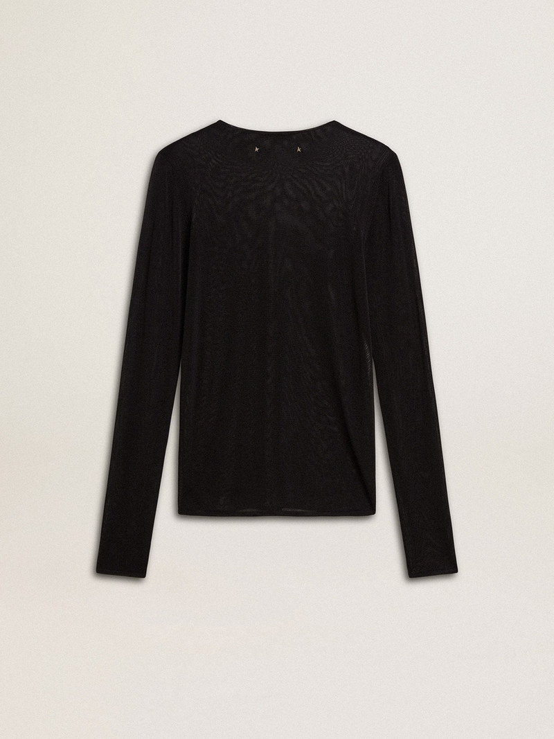Women's black crew neck t-shirt 5