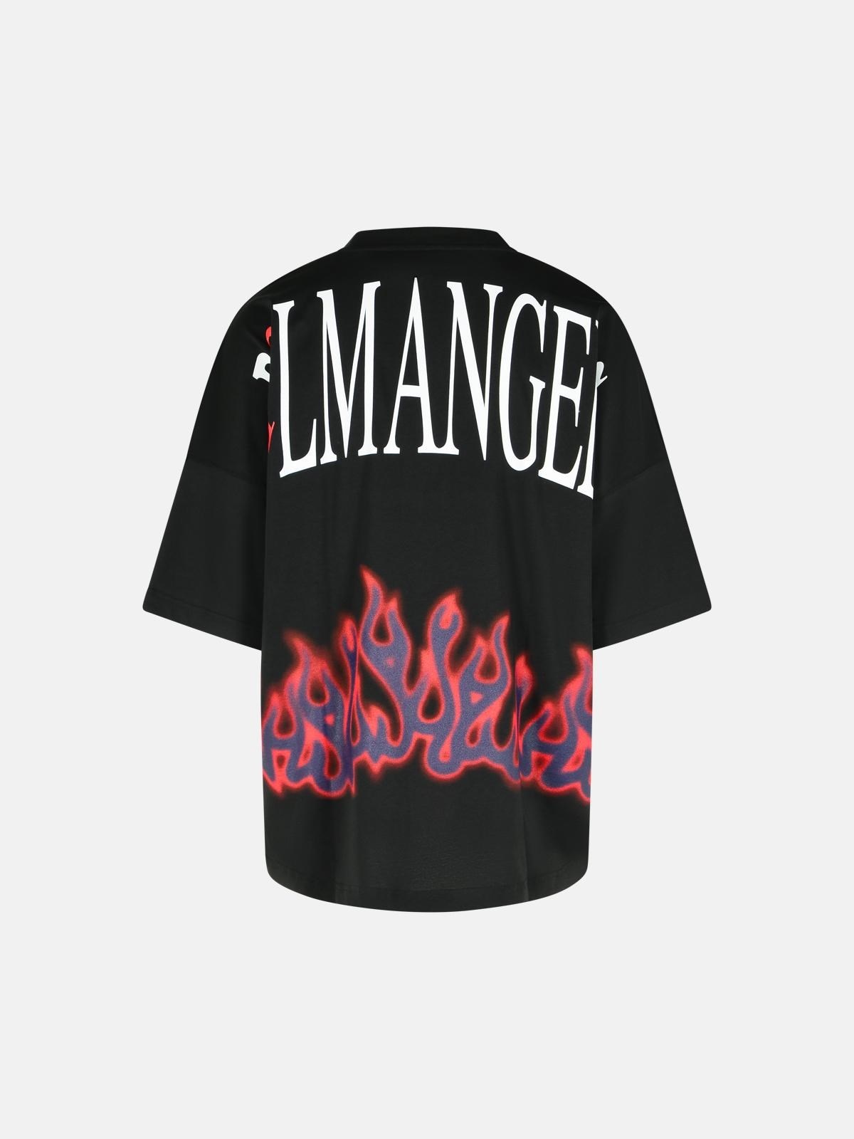'FLAMES' BLACK COTTON T-SHIRT - 3