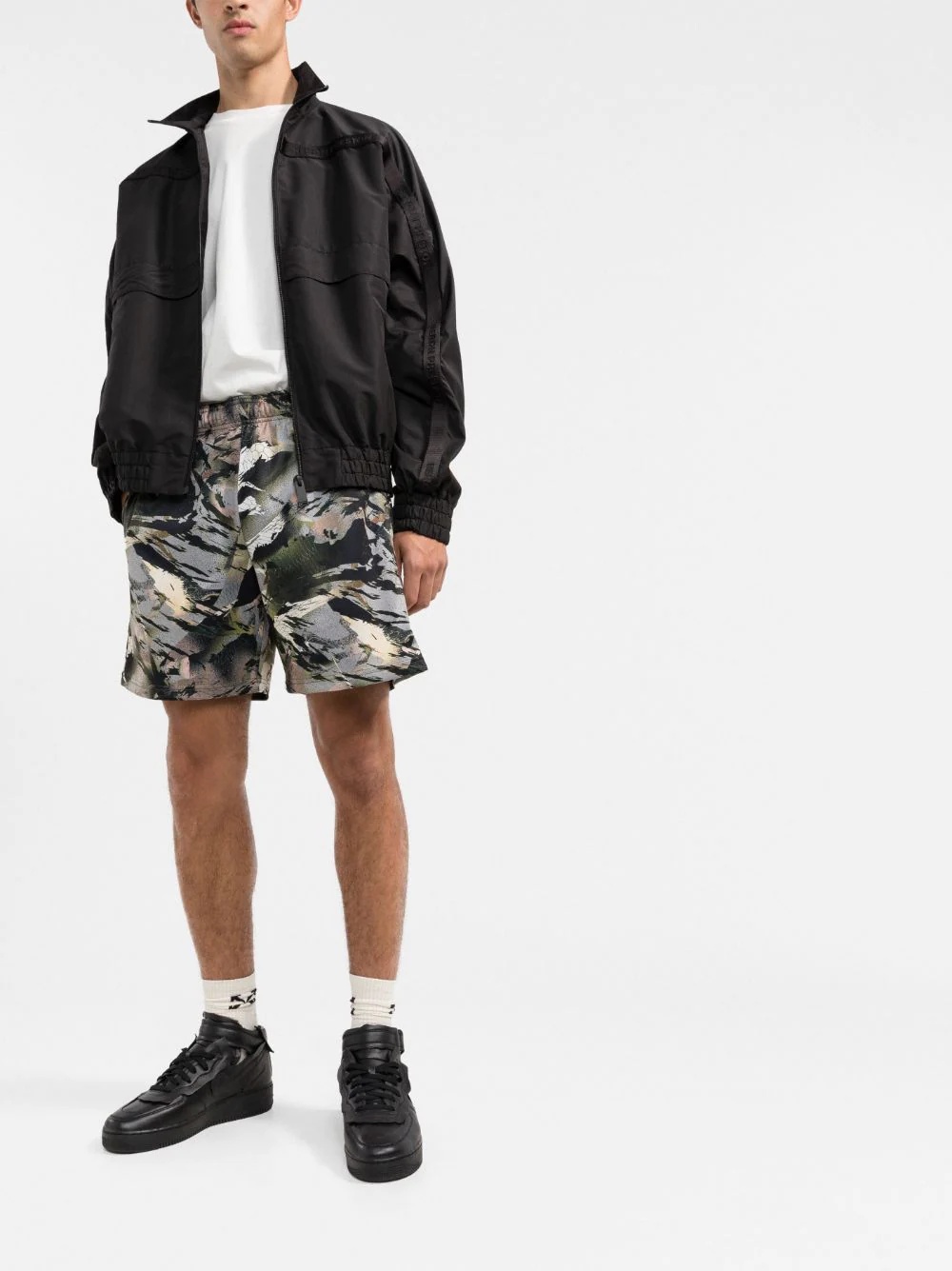 logo-patch bomber jacket - 2