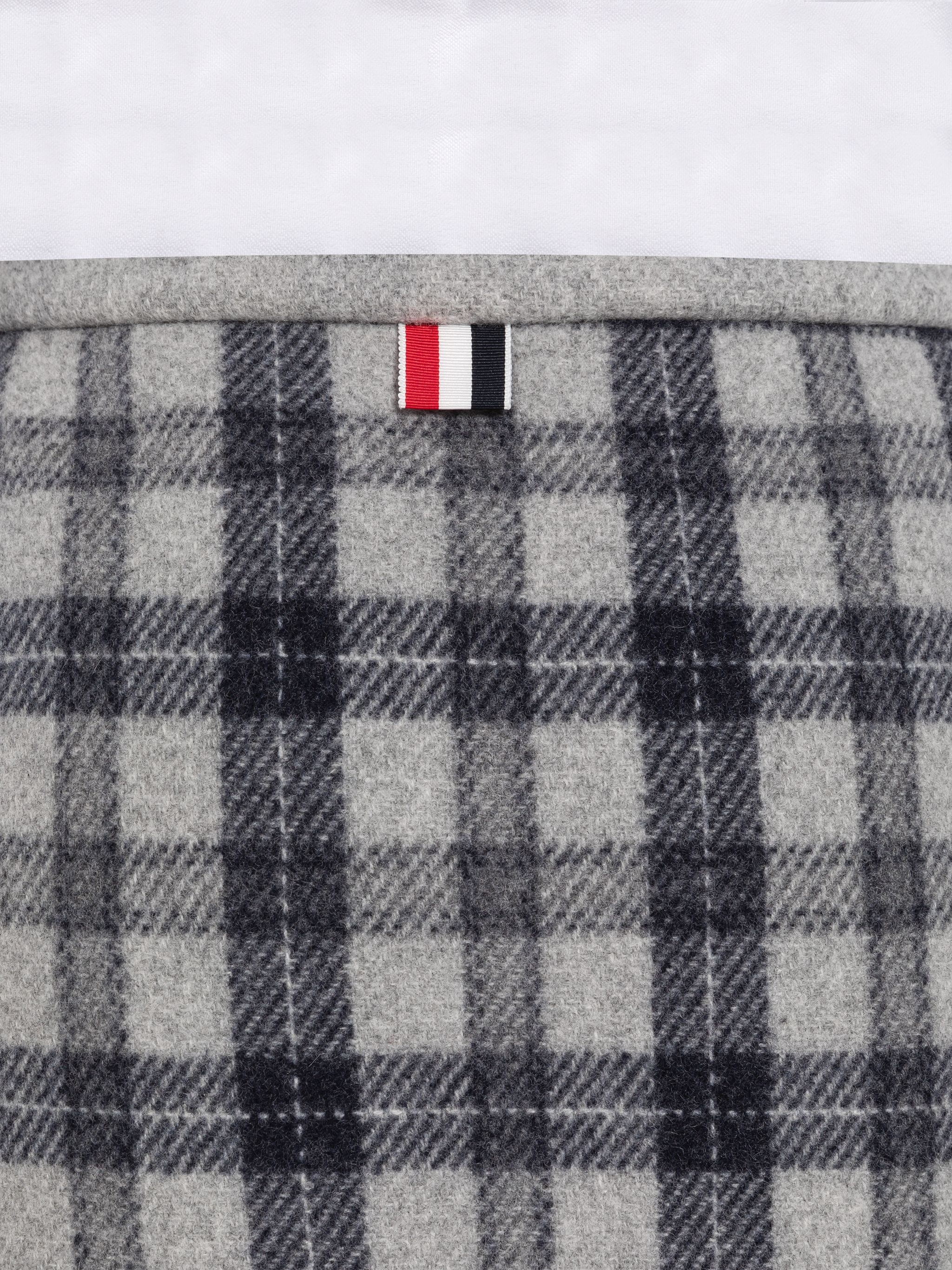 Double Face Wool Tartan Reversible Wrap Skirt - 5