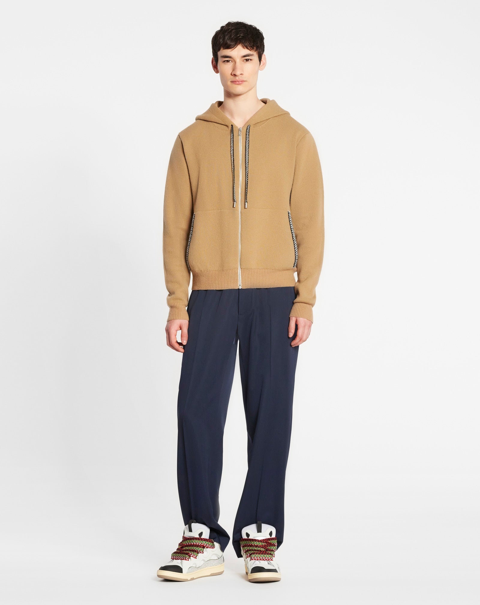 KNIT ZIP-UP CURB HOODIE - 2