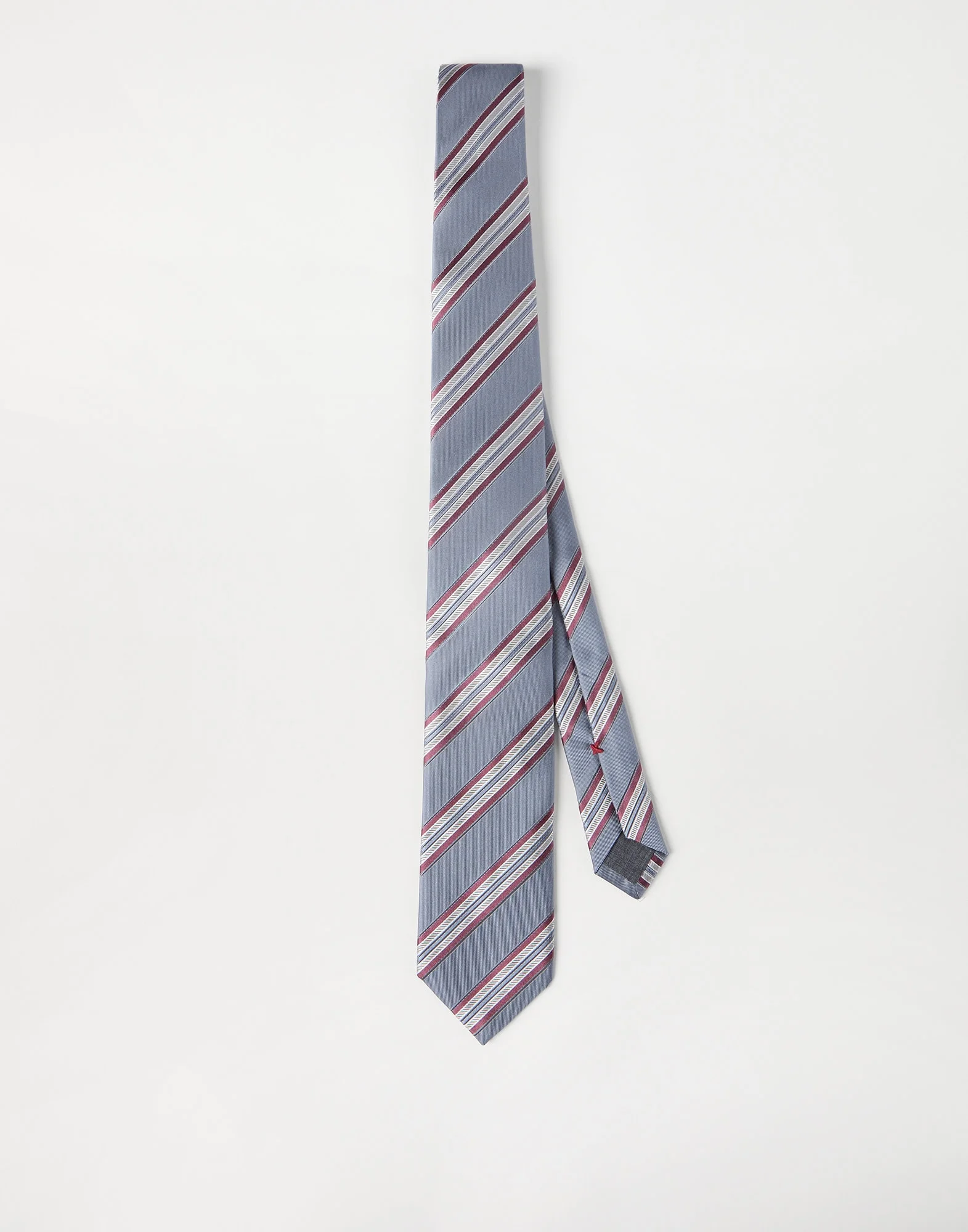 Textured striped silk tie - 1