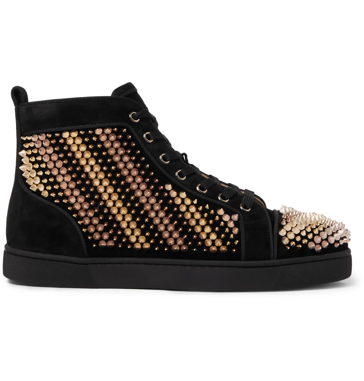 Galvalouis Spikes Suede High-Top Sneakers - 1