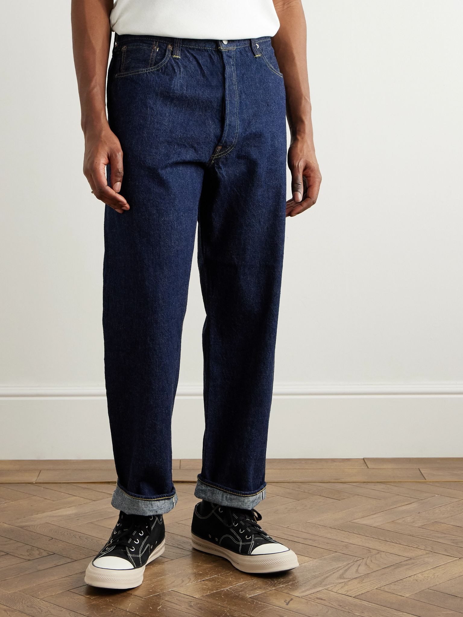 Grand Dad's Straight-Leg Selvedge Jeans Blue - 3