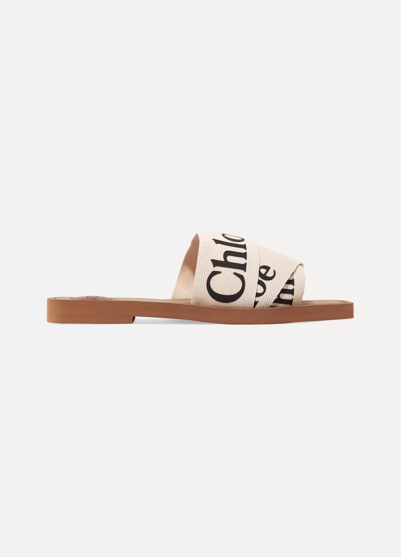 Woody logo-print canvas slides - 1