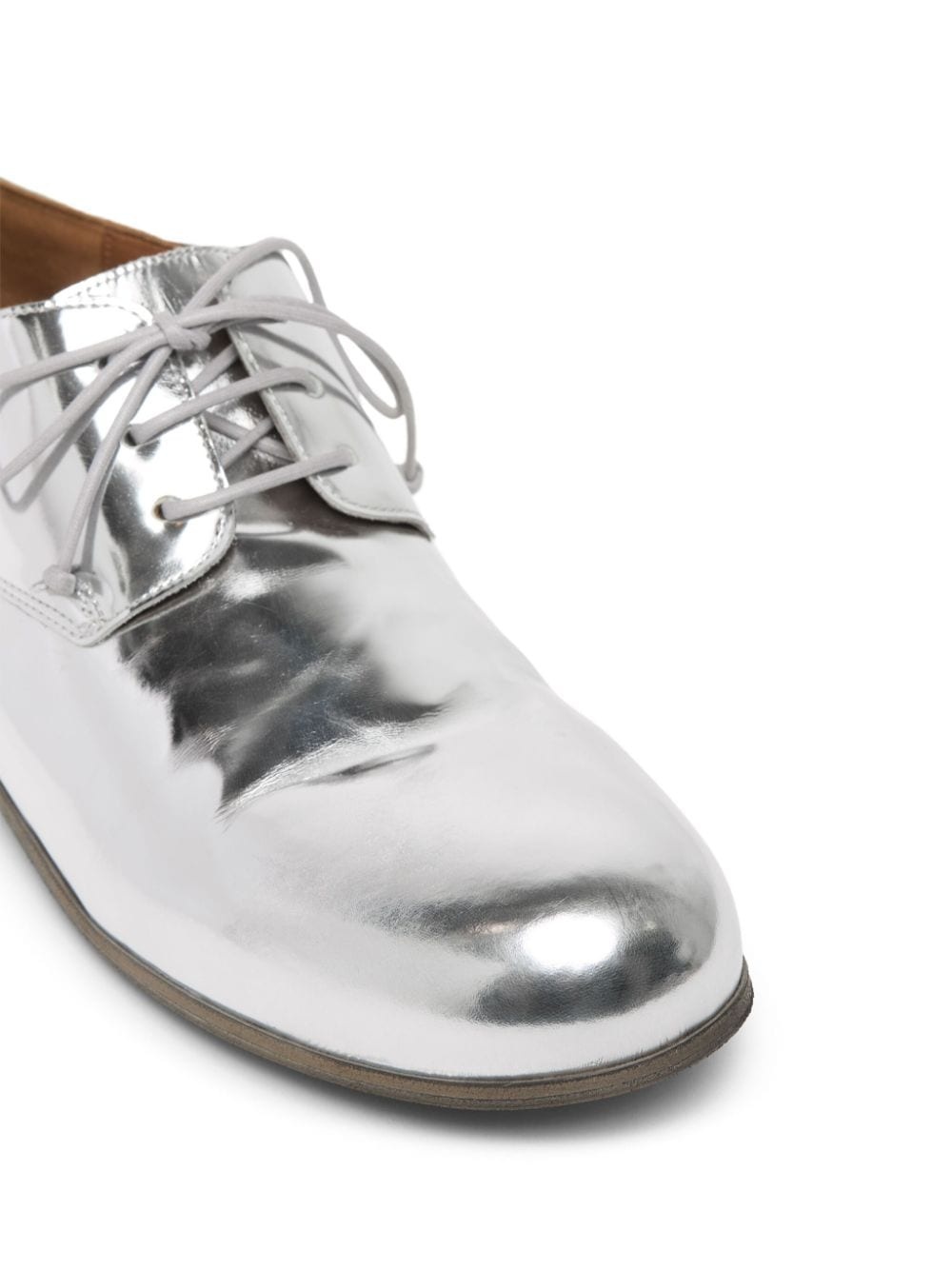 metallic leather derby shoes - 4